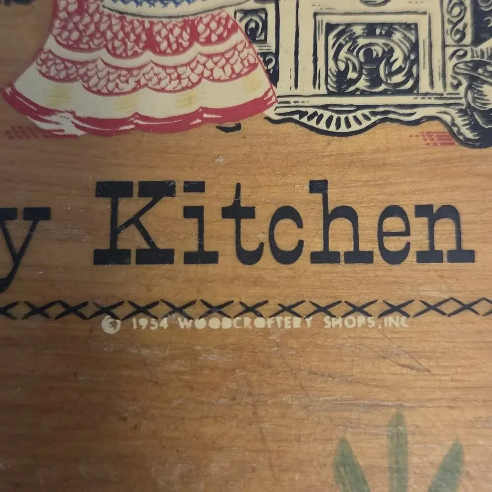 Vtg Woodcroftery Pennsylvania Dutch Like My Kitchen Best Wood Wall Sign Tray 12